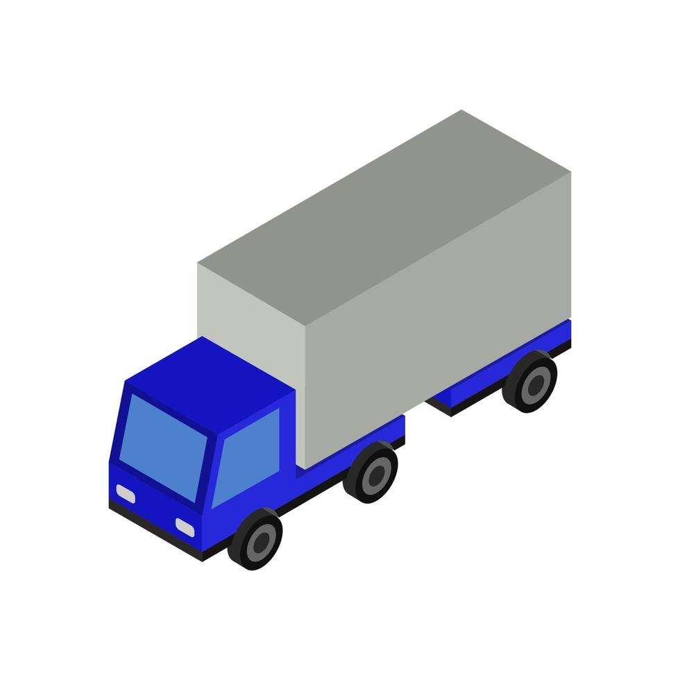 Isometric Truck On White Background vector