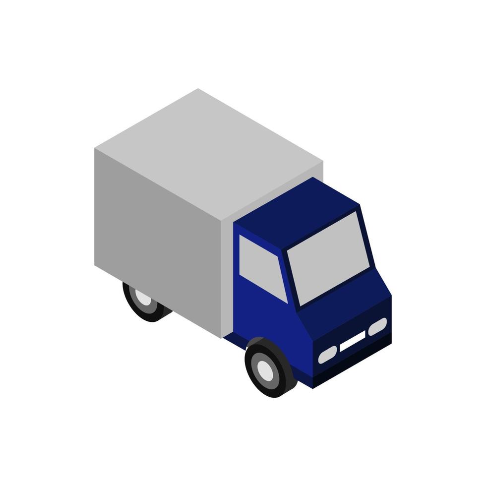 Isometric Truck On White Background vector