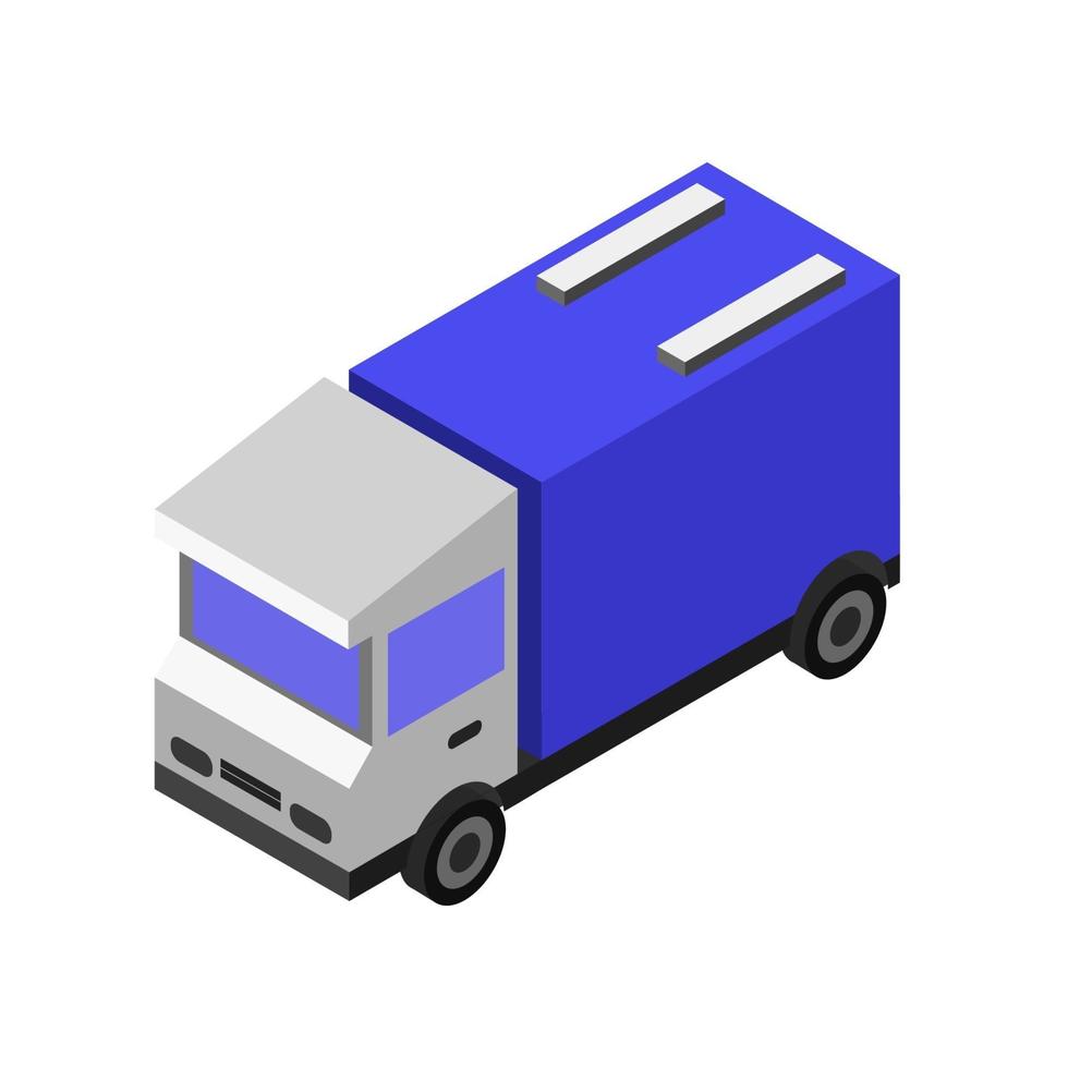 Isometric Truck On White Background vector