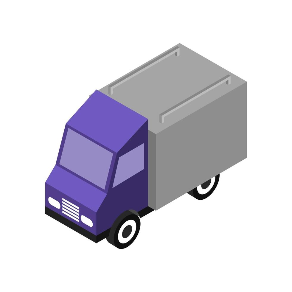 Isometric Truck On White Background vector