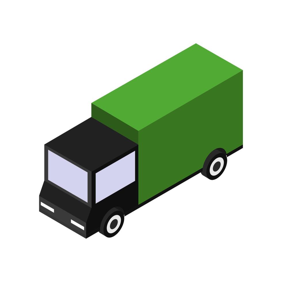 Isometric Truck On White Background vector