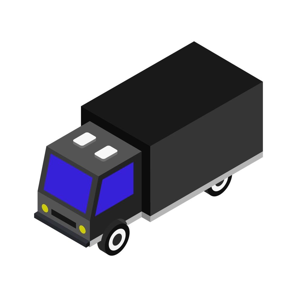 Isometric Truck On White Background vector