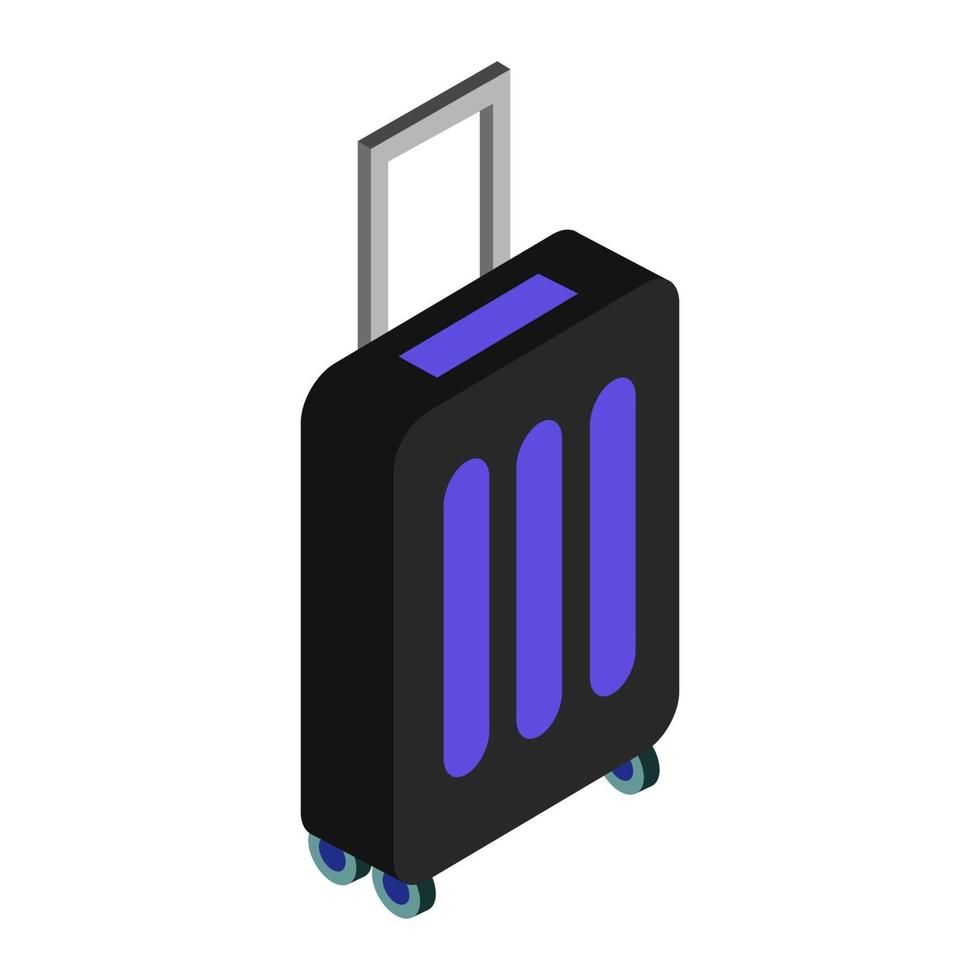Isometric Travel Suitcase On White Background vector