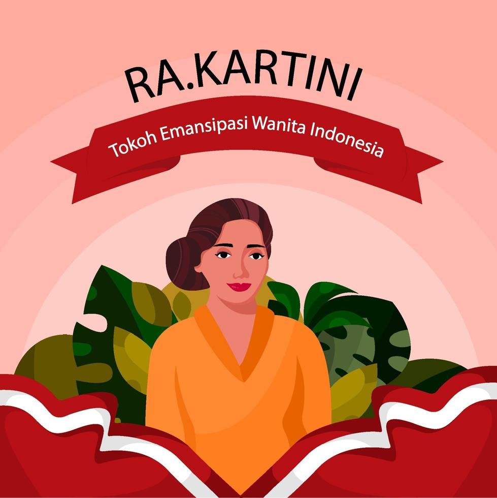 Kartini Wanita Indonesia Concept vector