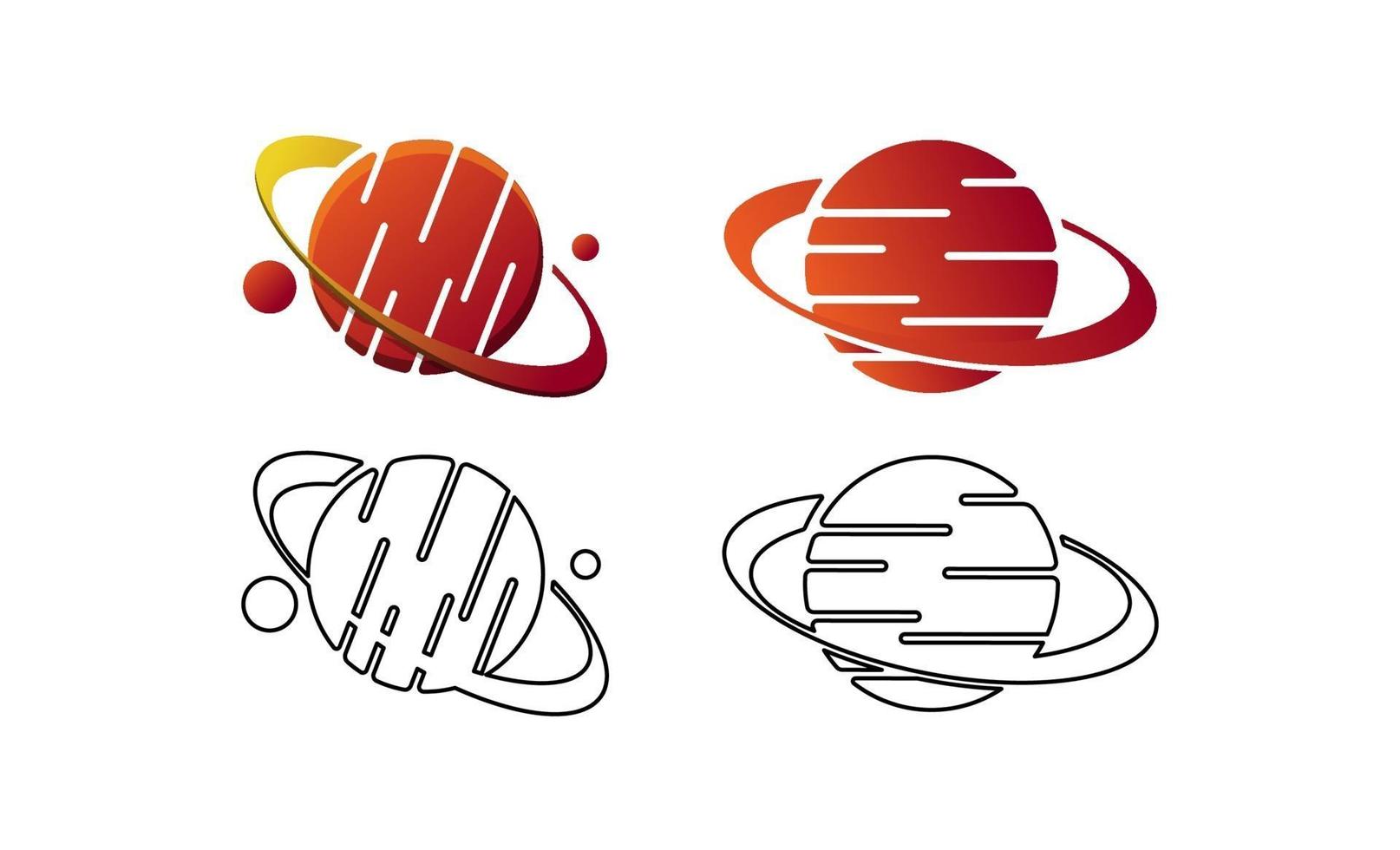 Plantilla de diseño de logotipo de estrella de planeta - ilustración vectorial vector