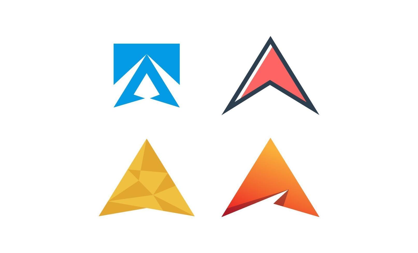 Letra un elemento de icono de ilustración de vector de plantilla de logotipo creativo abstracto