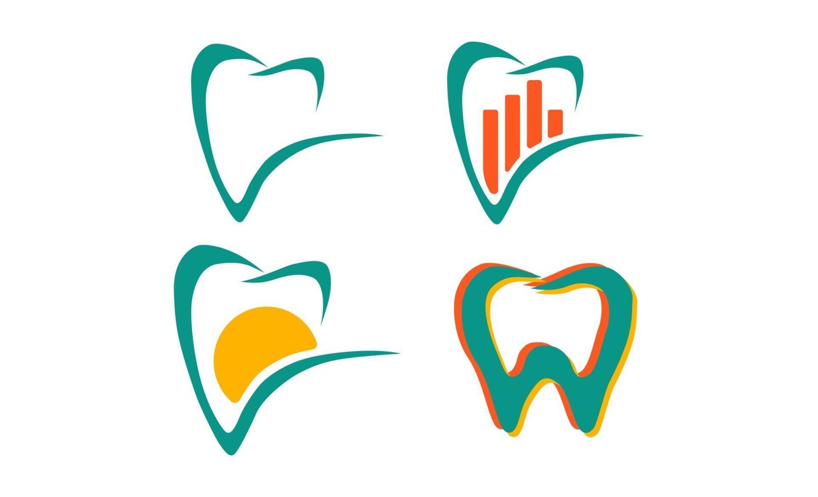 elemento de icono de ilustración de vector de plantilla de logotipo de negocio de salud de diente dental