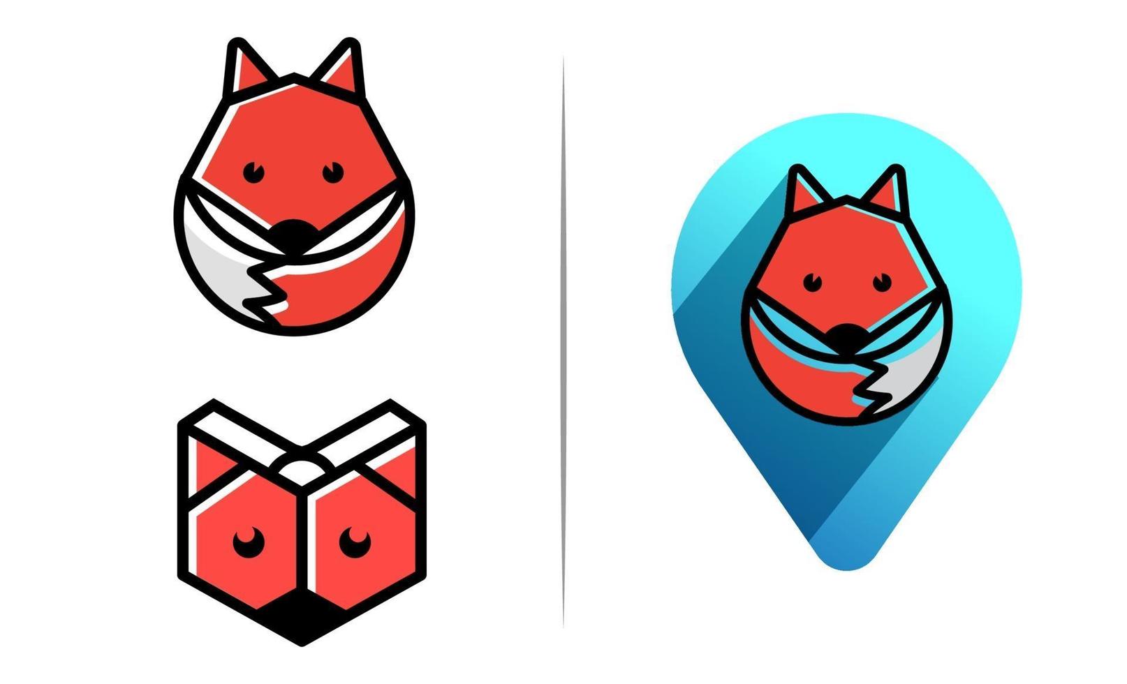 fox logo concept  template vector illustration icon element isolated