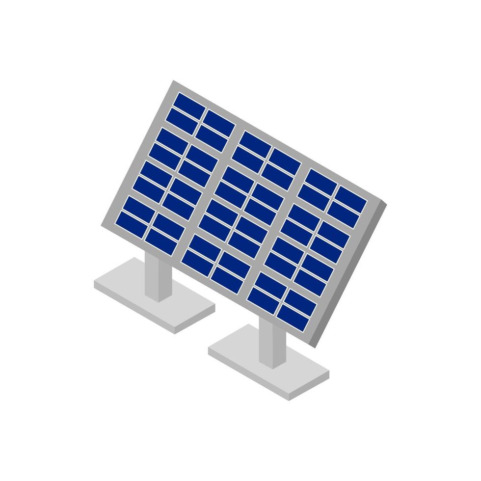 panel solar isométrico sobre fondo blanco vector