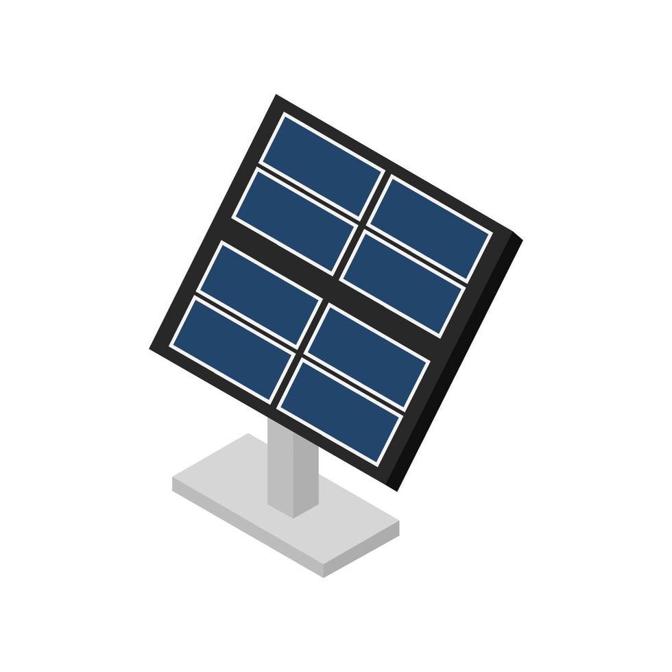 Isometric Solar Panel On White Background vector