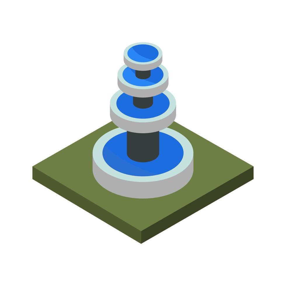 Isometric Fountain On White Background vector