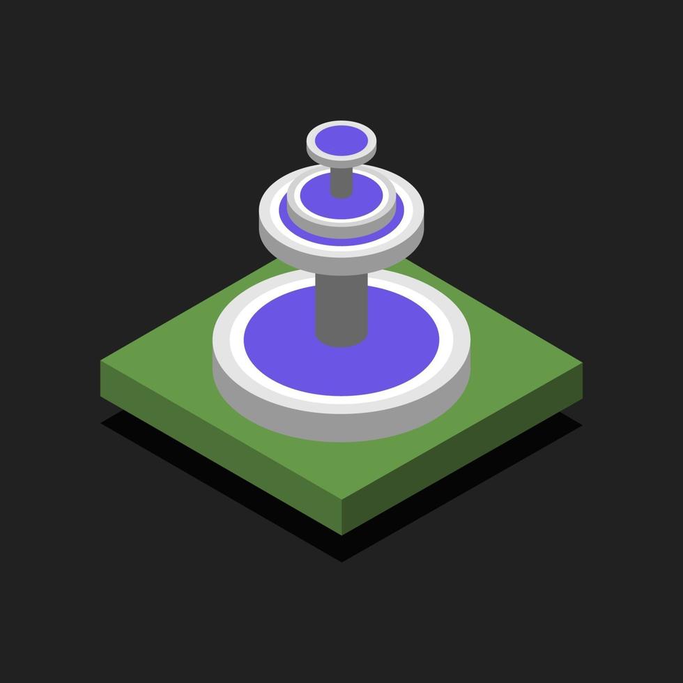 Isometric Fountain On White Background vector