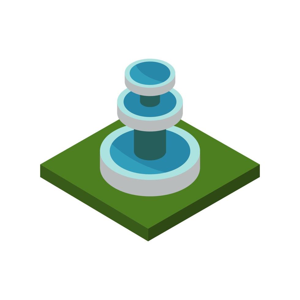 Isometric Fountain On White Background vector