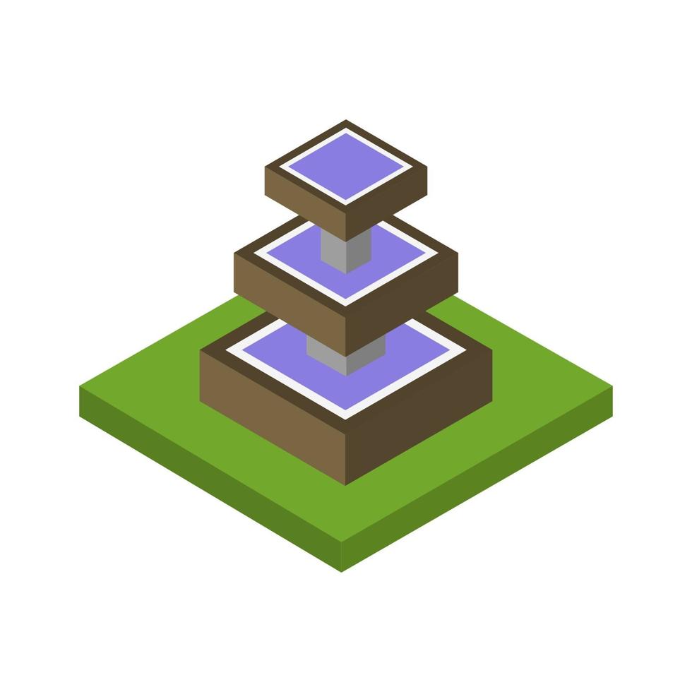 Isometric Fountain On White Background vector