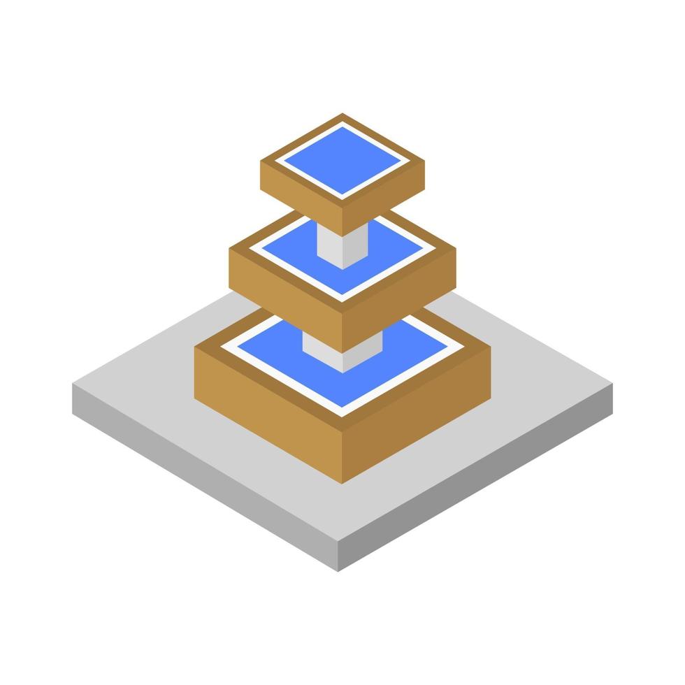 Isometric Fountain On White Background vector