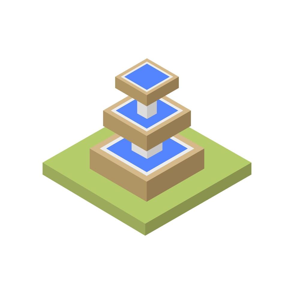 Isometric Fountain On White Background vector