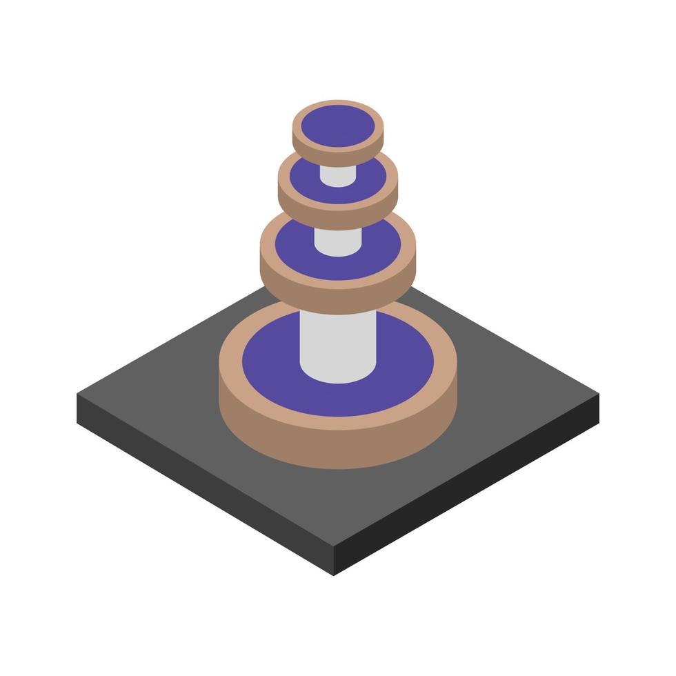 Isometric Fountain On White Background vector