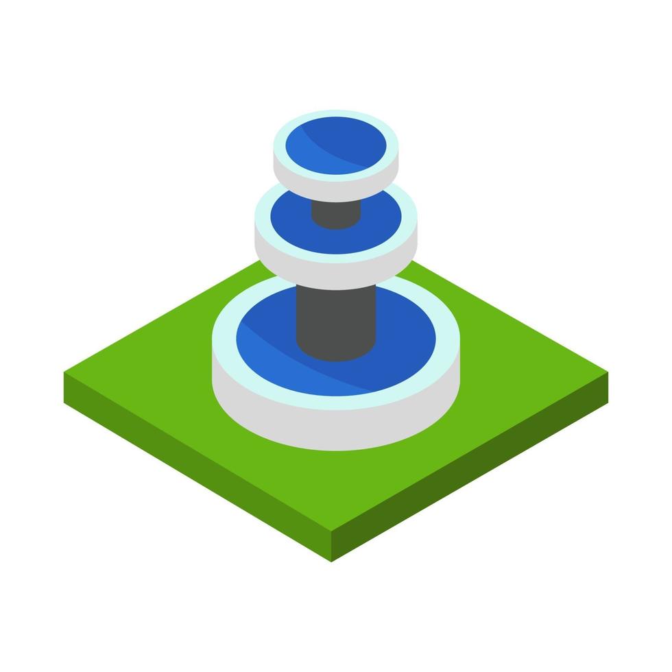 Isometric Fountain On White Background vector