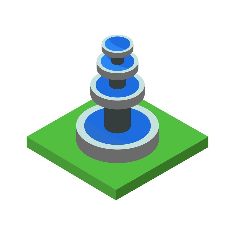 Isometric Fountain On White Background vector