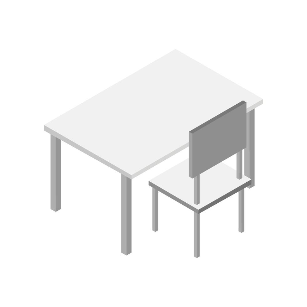 Isometric School Desk On White Background vector