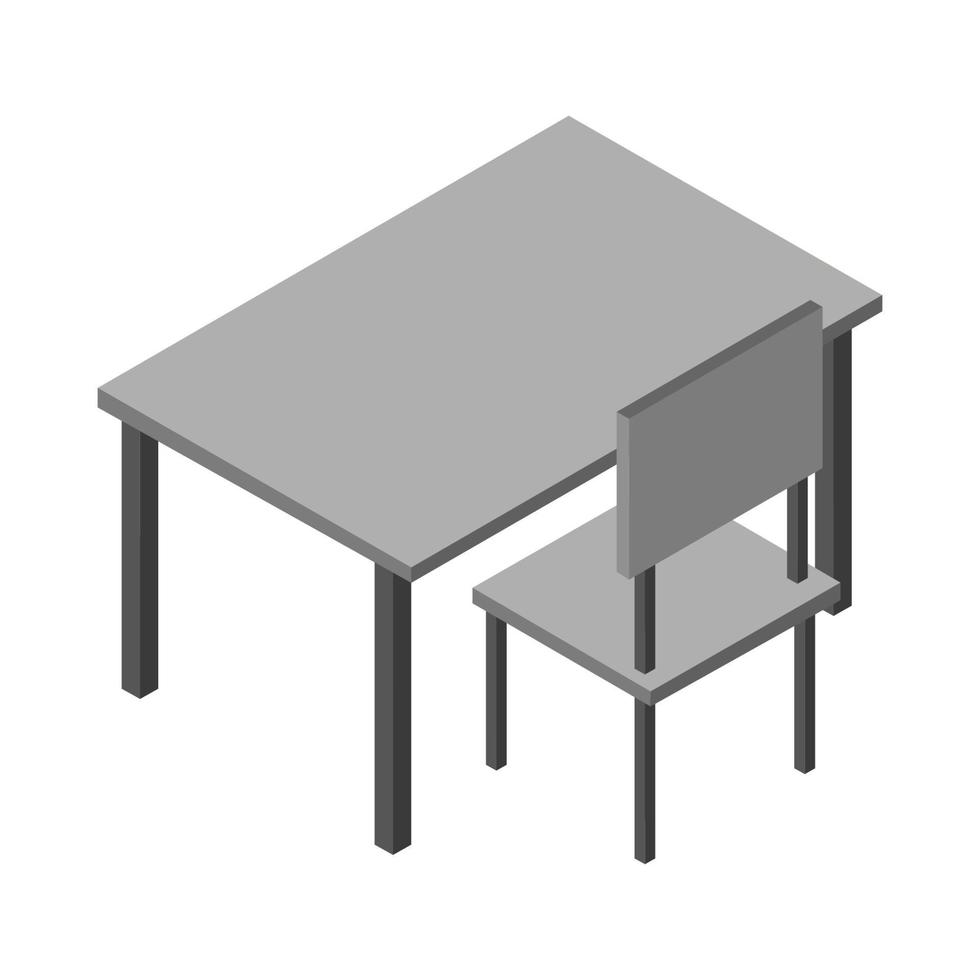 Isometric School Desk On White Background vector