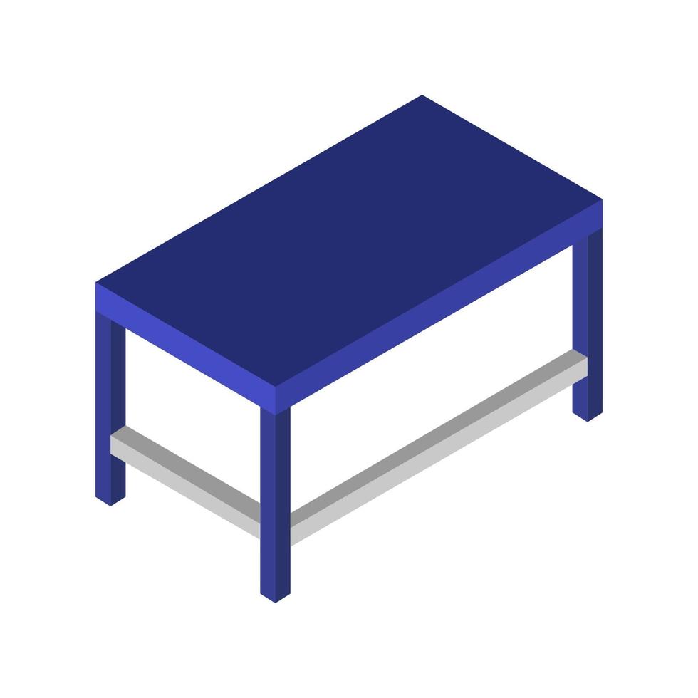 Isometric School Desk On White Background vector