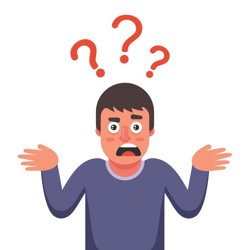 Man is surprised and does not know the answer to a question 2208764