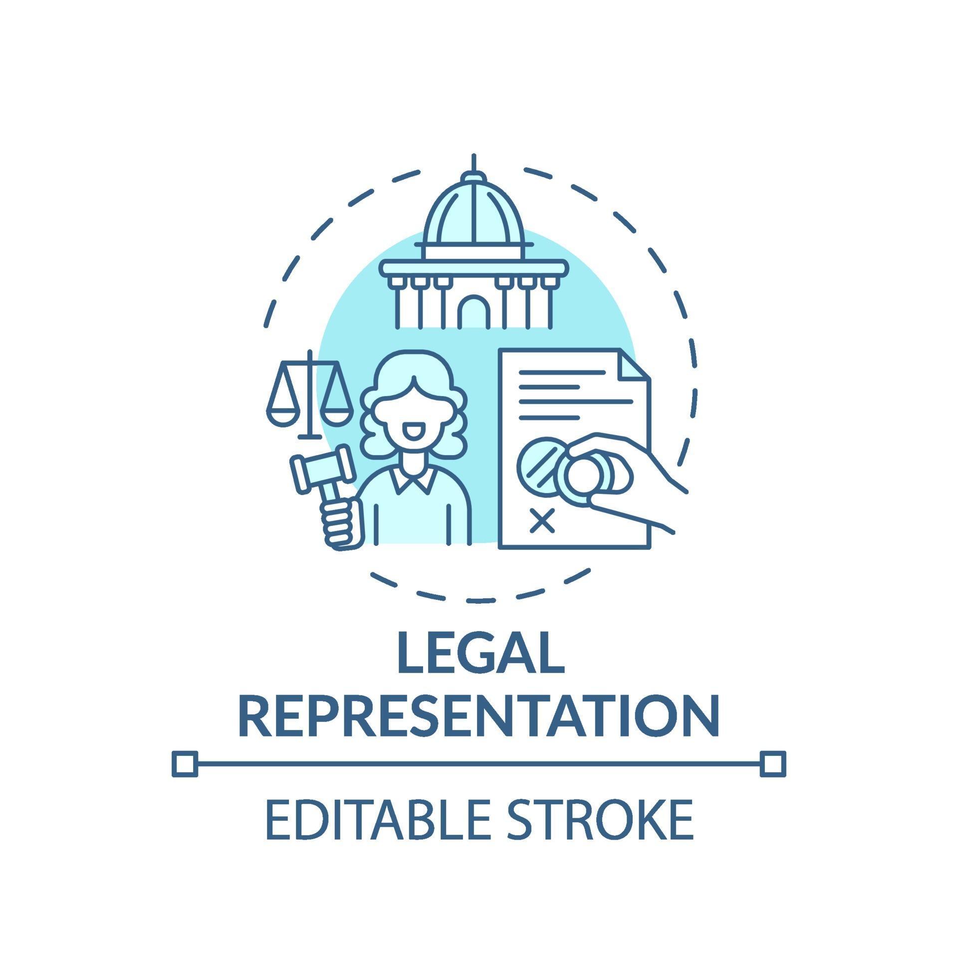 Legal representation concept icon 2208817 Vector Art at Vecteezy