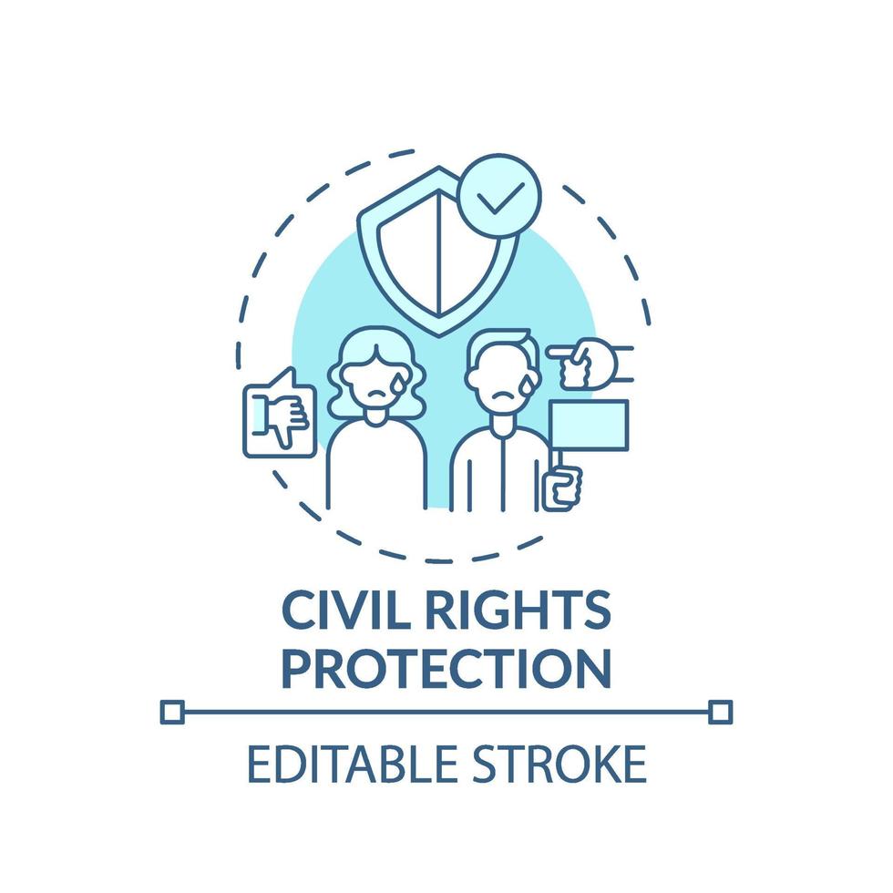 icono del concepto de protección de los derechos civiles vector