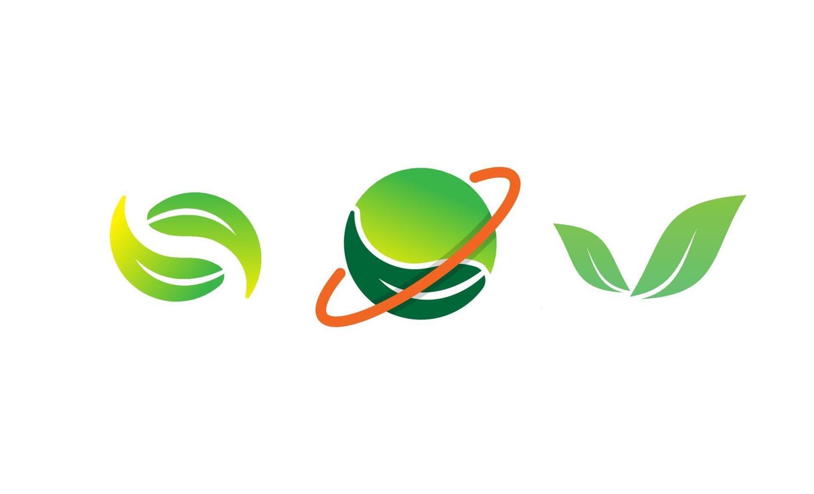 leaf nature eco logo template vector illustration icon element isolaeted