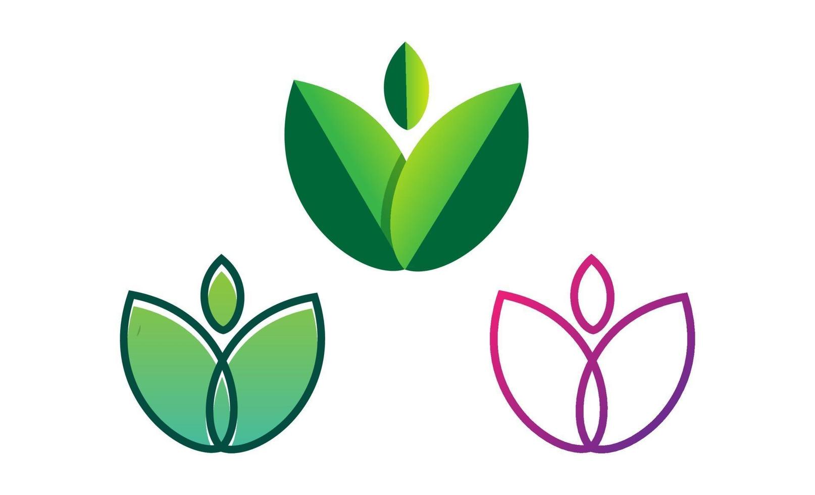 leaf nature eco logo template vector illustration icon element isolaeted