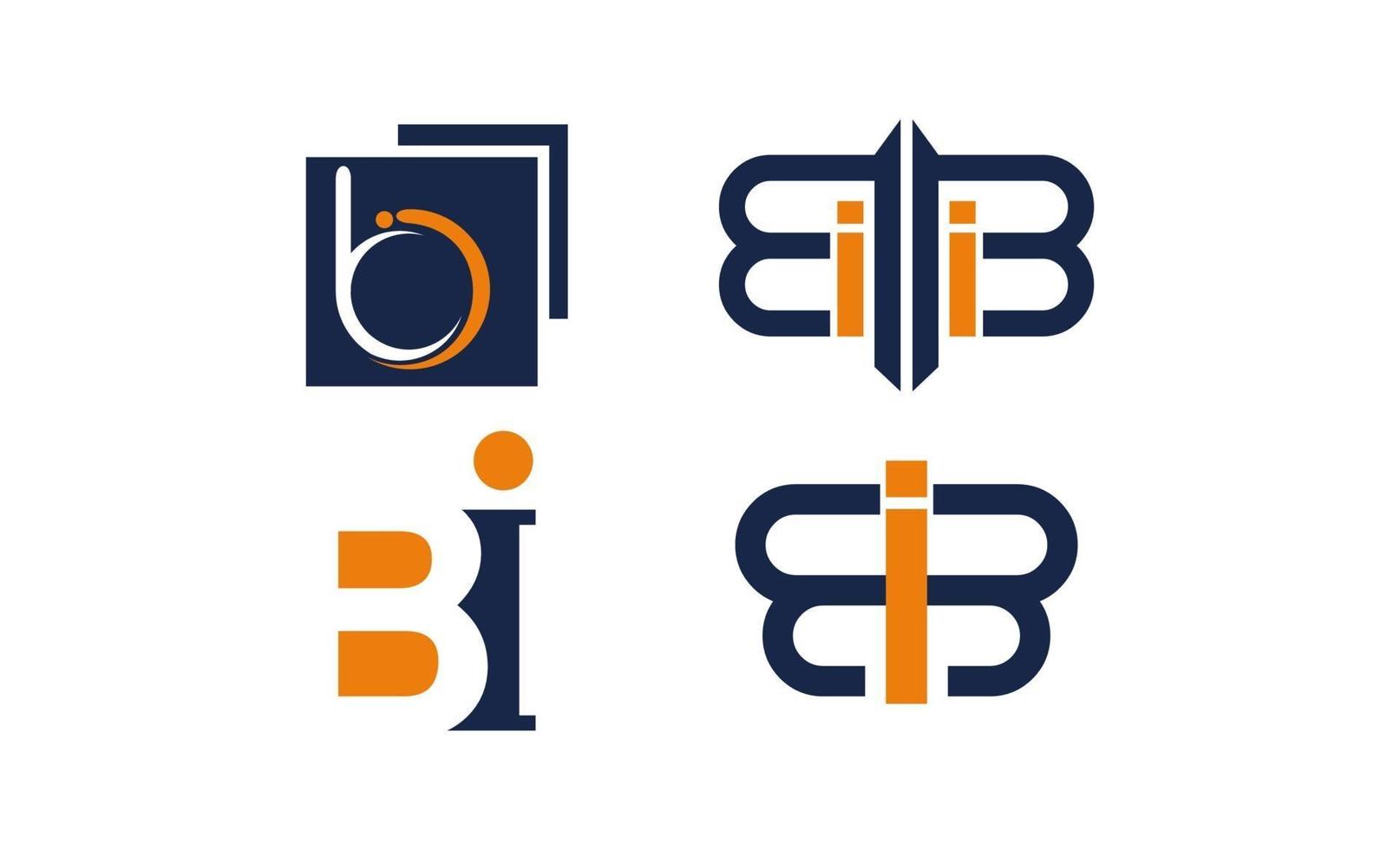 bi letter logo design template vector illustration