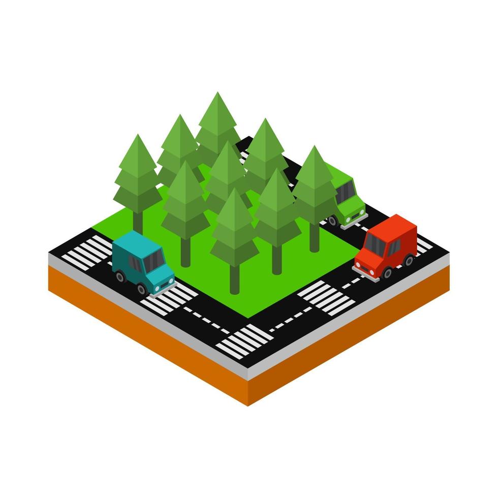 Isometric Road On White Background vector