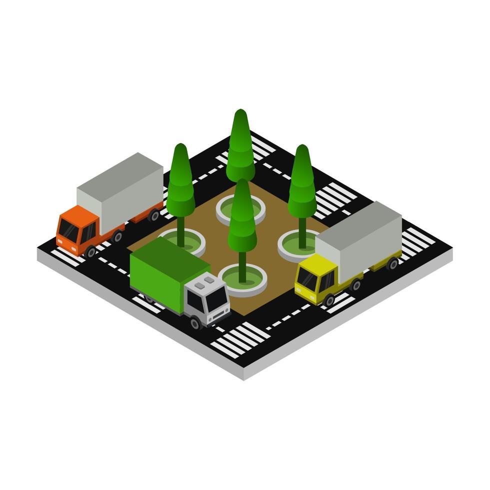 Isometric Road On White Background vector