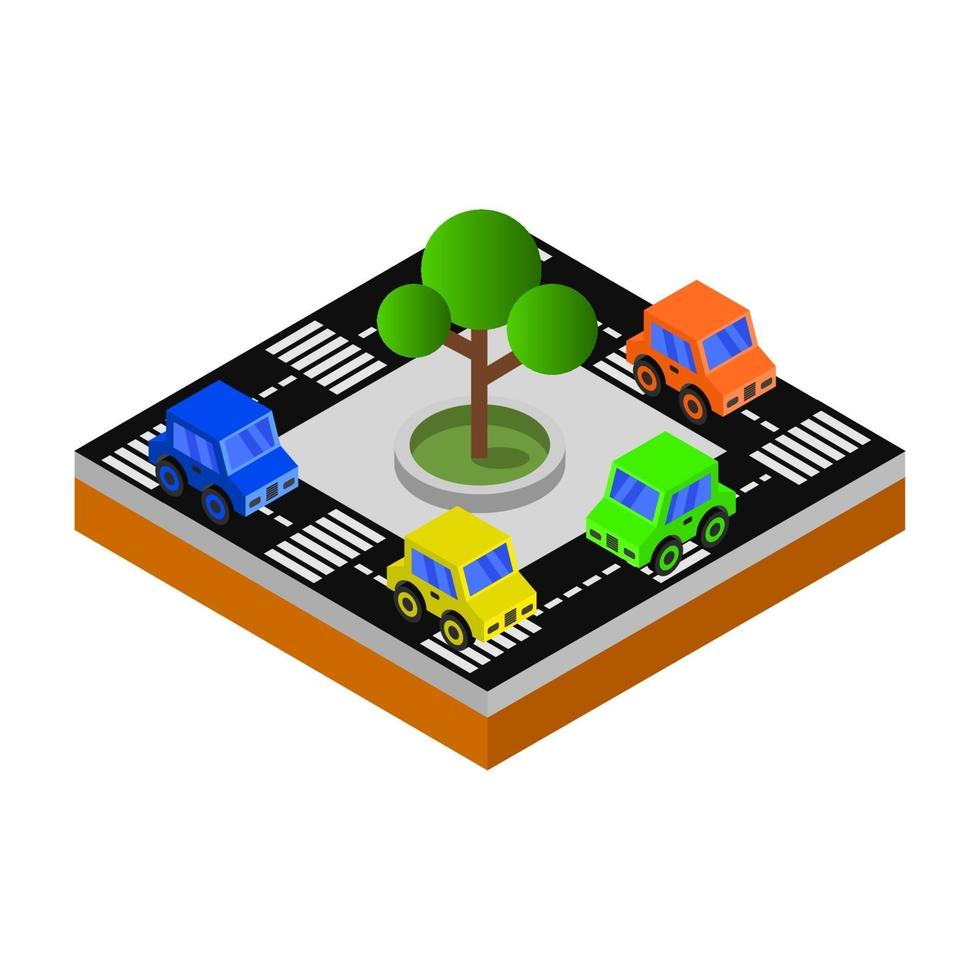 Isometric Road On White Background vector