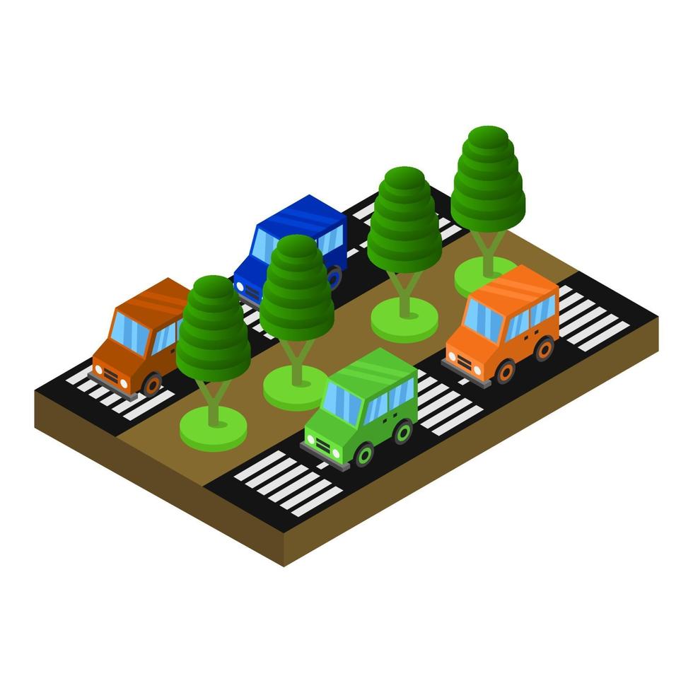 Isometric Road On White Background vector