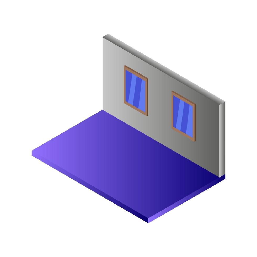 Isometric Empty Room On White Background vector