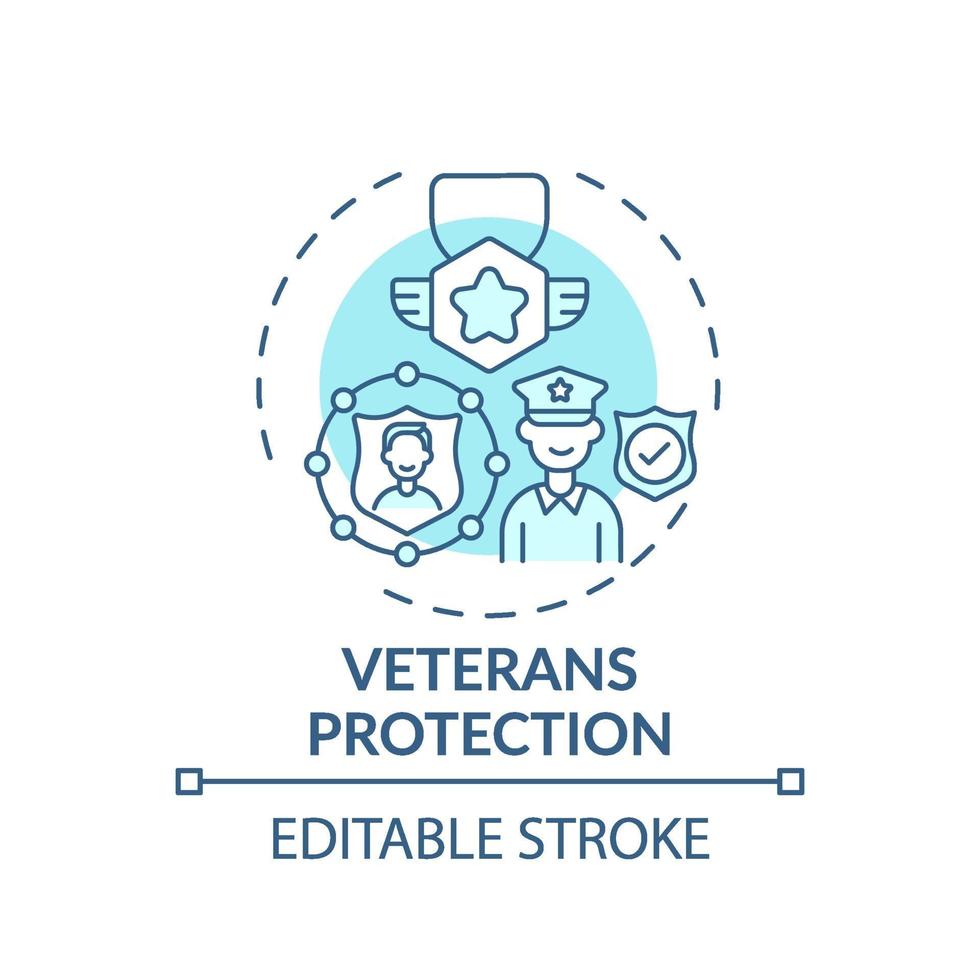 Veterans protection concept icon vector