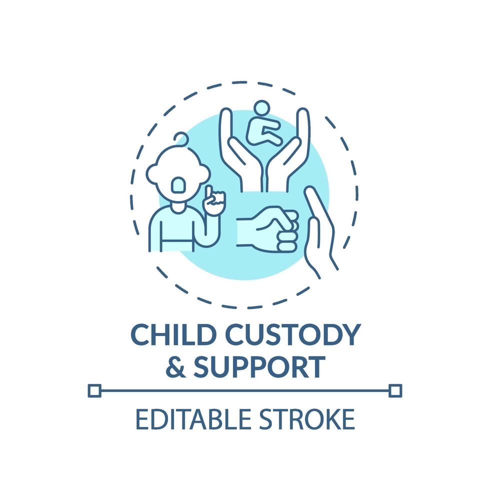 icono de concepto de custodia y apoyo infantil vector