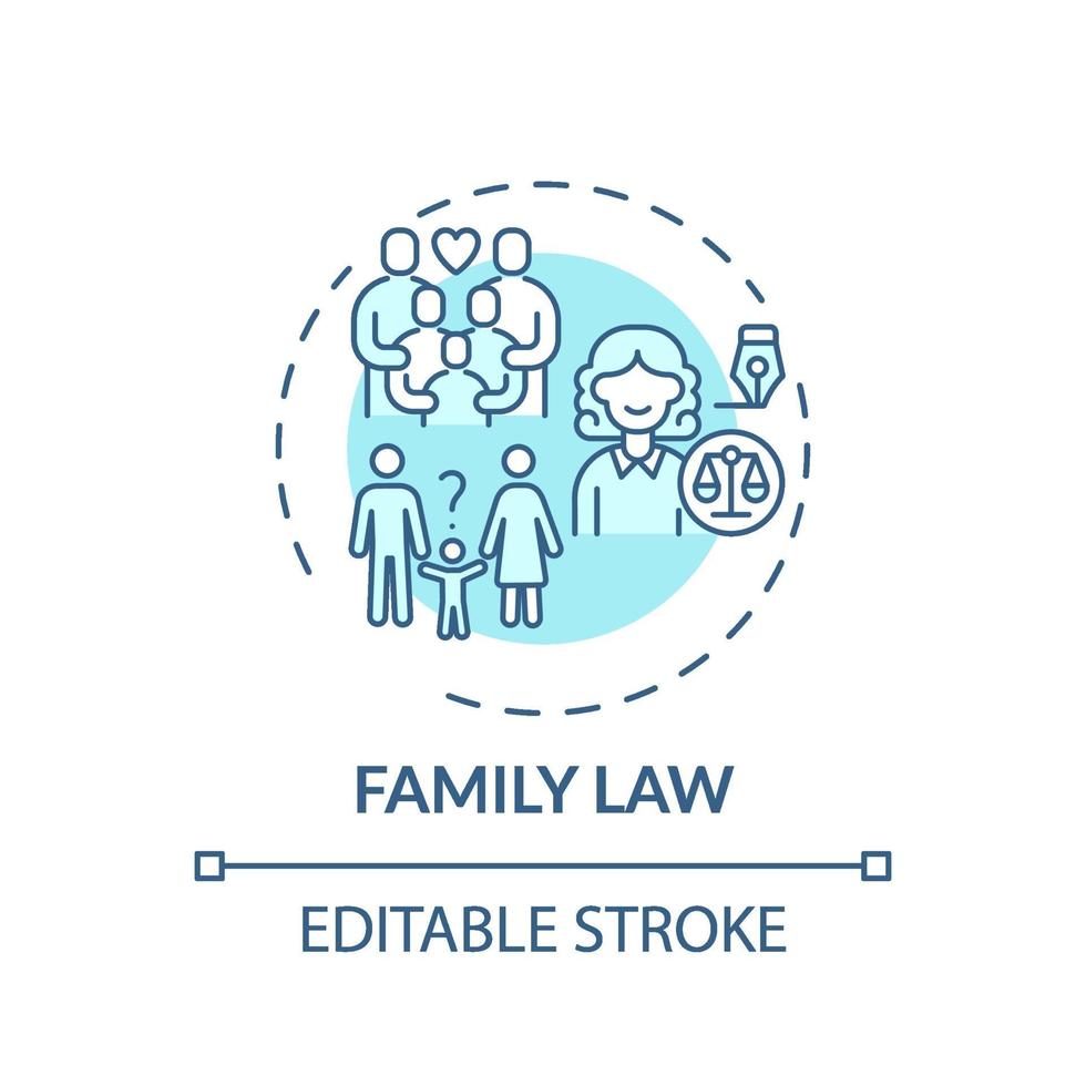 Family law concept icon vector