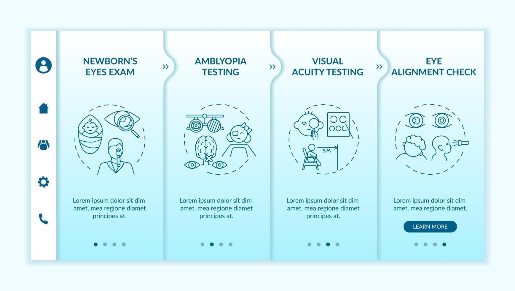 examen ocular para niños plantilla de vector de incorporación