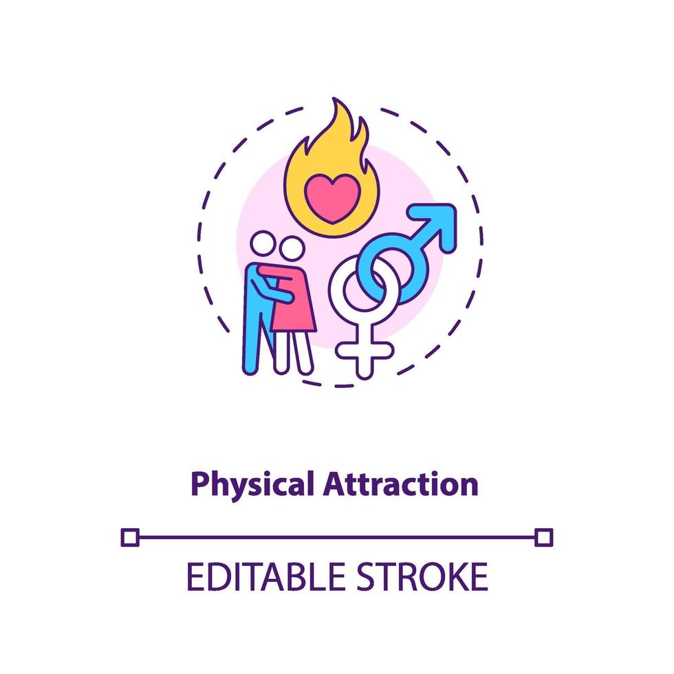 Physical attraction and passion concept icon. vector