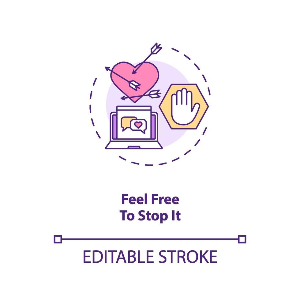 Feel Free To Stop Chatting Or Dating Concept Icon Vector Art At Vecteezy