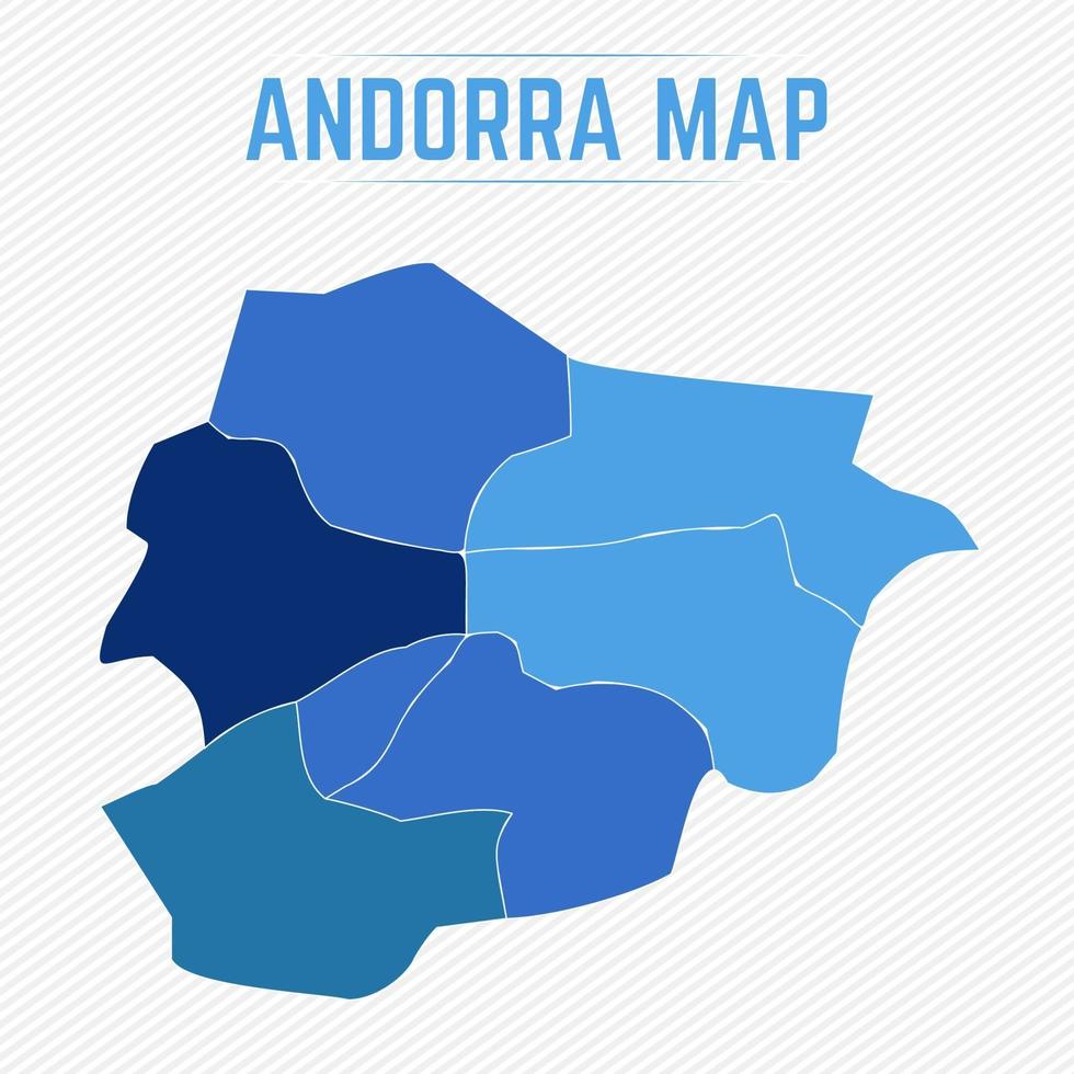 Andorra Detailed Map With States vector