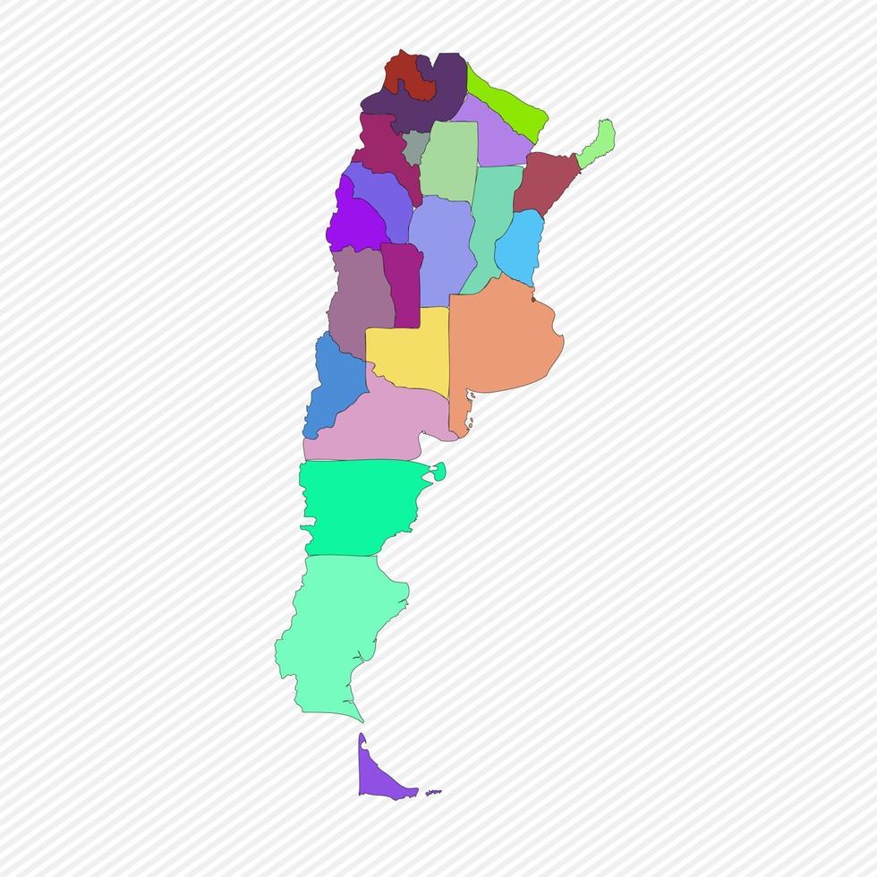 mapa detallado de argentina con estados vector