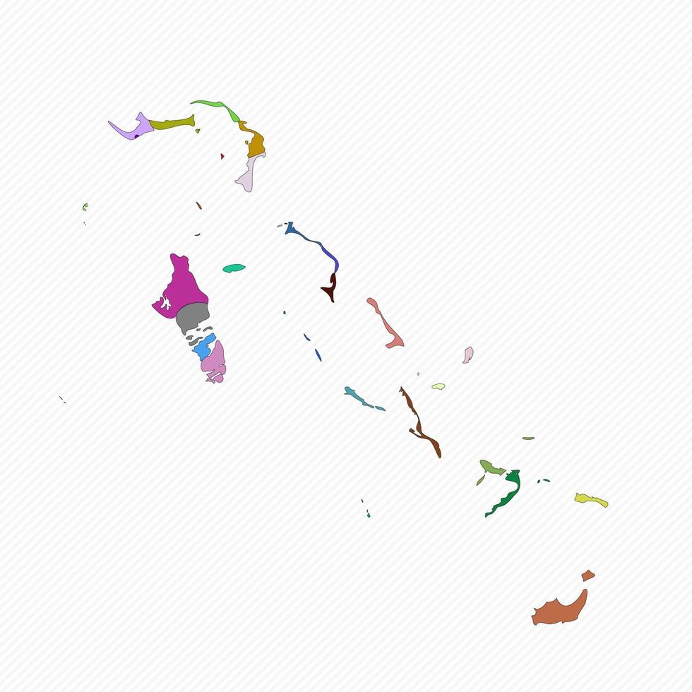 Bahamas Detailed Map With States or Districts vector