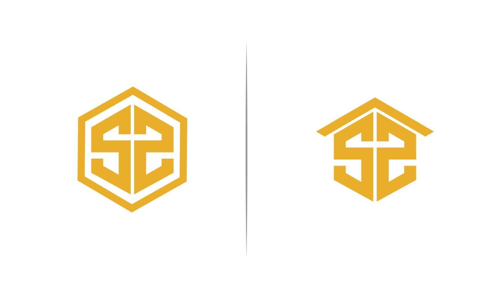 Initial letter SZ minimalist art logo vector