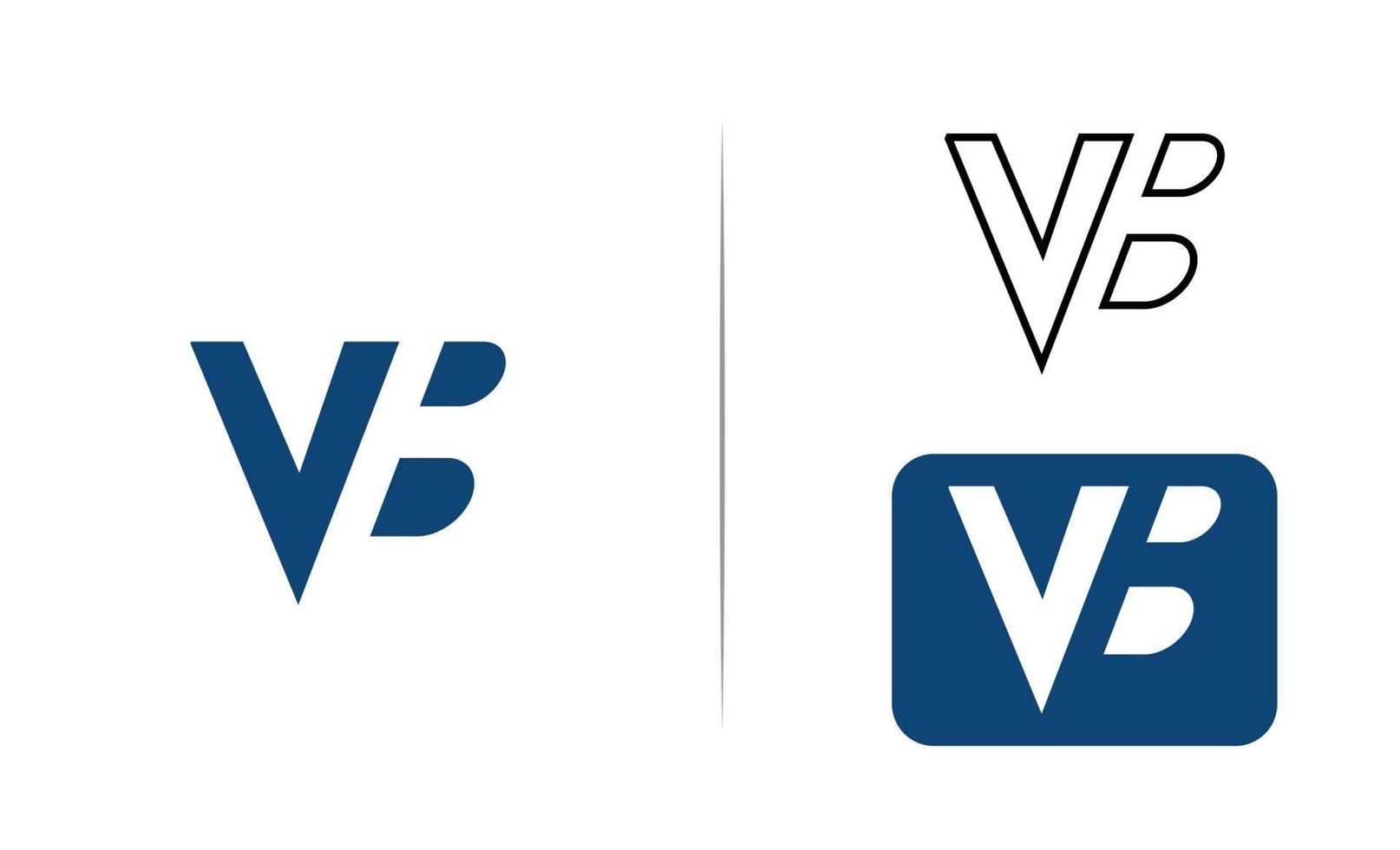 Plantilla de logotipo de espacio negativo de letra vb vector