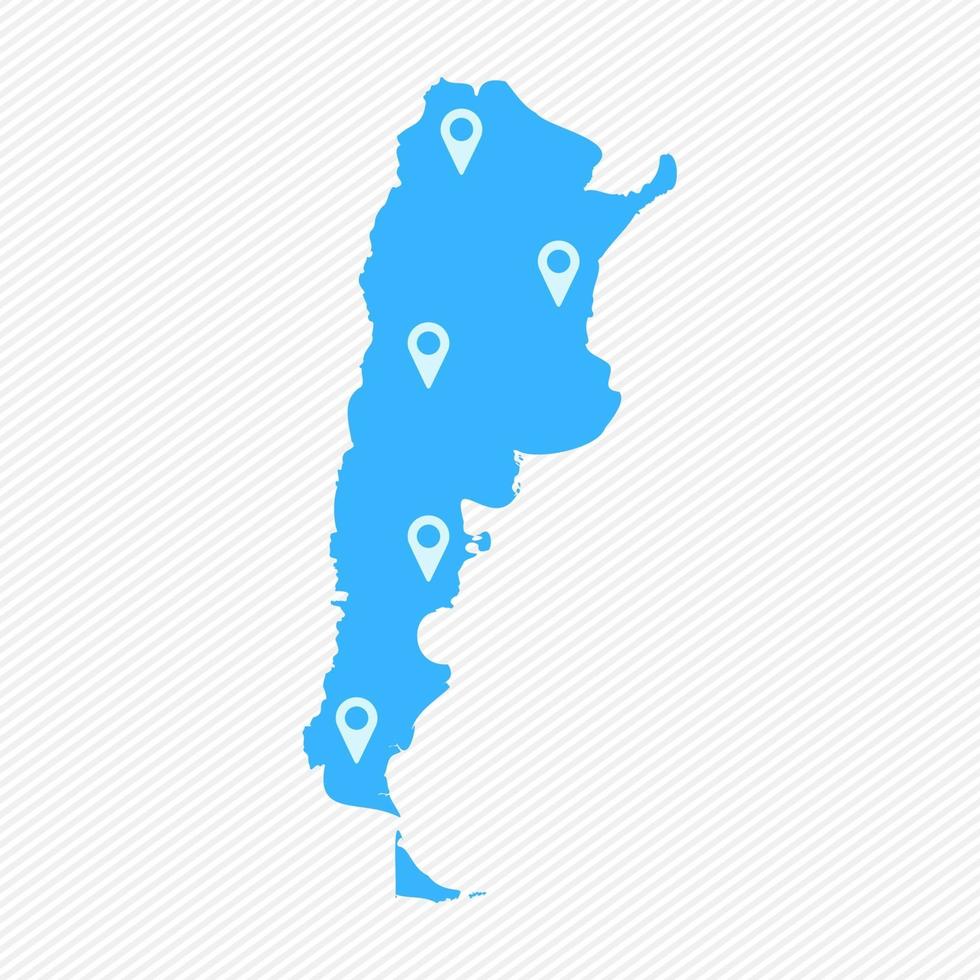 Argentina Simple Map With Map Icons vector