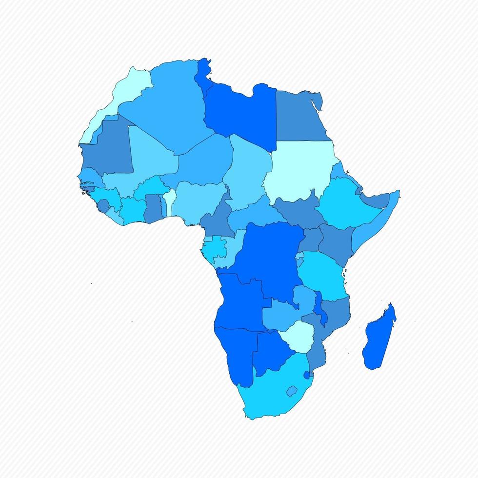 mapa de africa dividido con paises vector